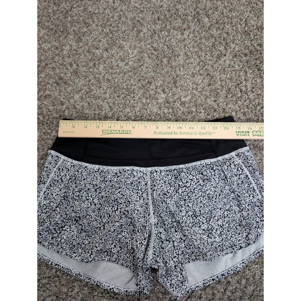 Lululemon Speed Up Shorts Womens 6 Black White Floral 3' Running - Picture 2 of 10